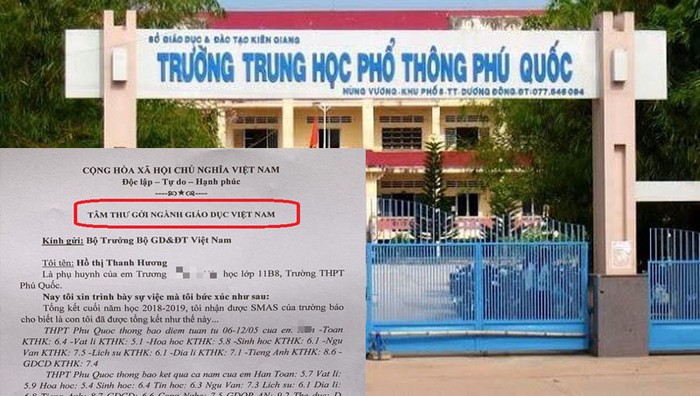 Trường Trung học phổ thông Phú Quốc và tâm thư của vị phụ huynh. (Ảnh: H.L)