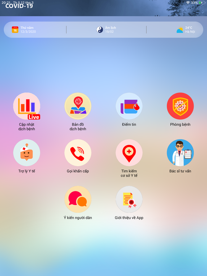 Ứng dụng ra mắt với mong muốn mang lại tiện ích về y tế cho người dân cùng phòng chống dịch bệnh COVID-19.