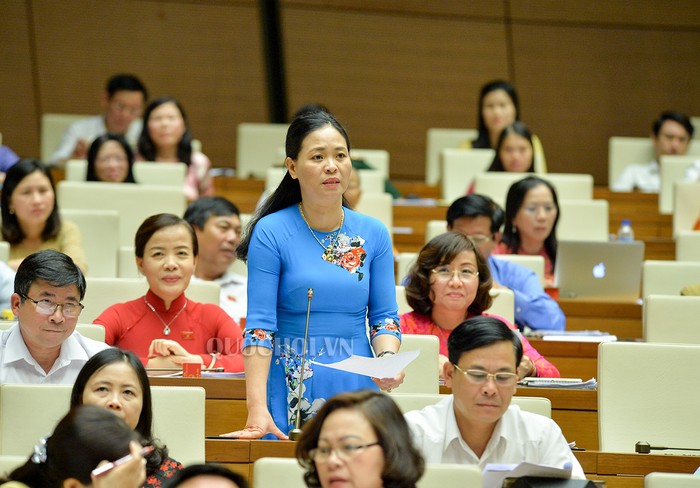 Đại biểu Nguyễn Thị Thu Dung - đoàn Thái Bình. Ảnh: Quochoi.vn