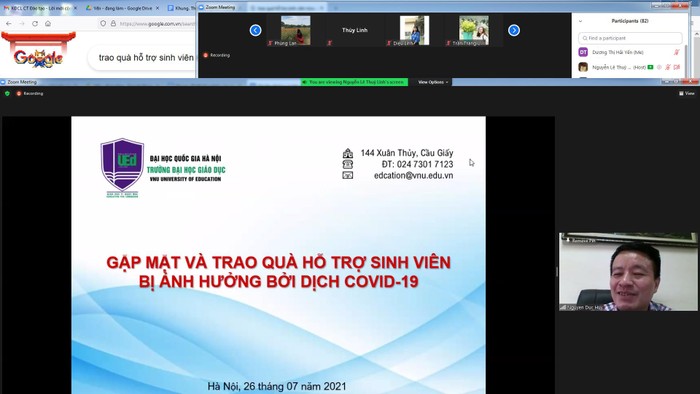 Trường Đại học Giáo dục – Đại học Quốc gia Hà Nội đã trích hơn 110 triệu đồng để hỗ trợ cho 117 sinh viên.