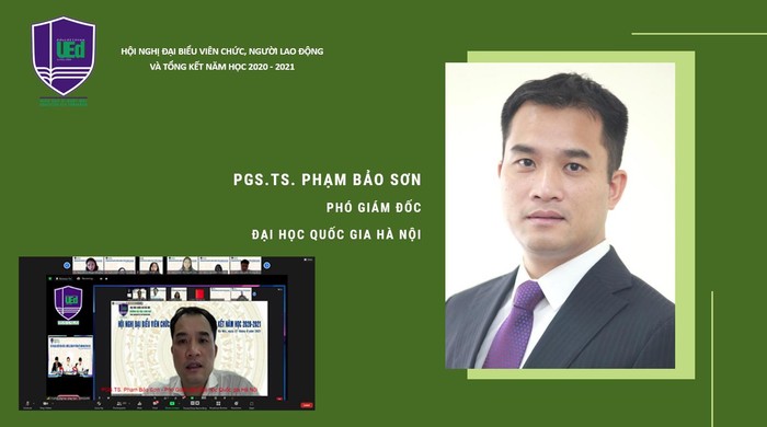 Phó Giám đốc Đại học quốc gia Hà Nội Phó Giáo sư, Tiến sĩ Phạm Bảo Sơn phát biểu chỉ đạo tại Hội nghị.
