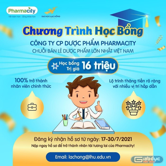 15 sinh viên Khoa Dược được trao 15 suất Học bổng Pharmacity giá trị 16 triệu đồng.