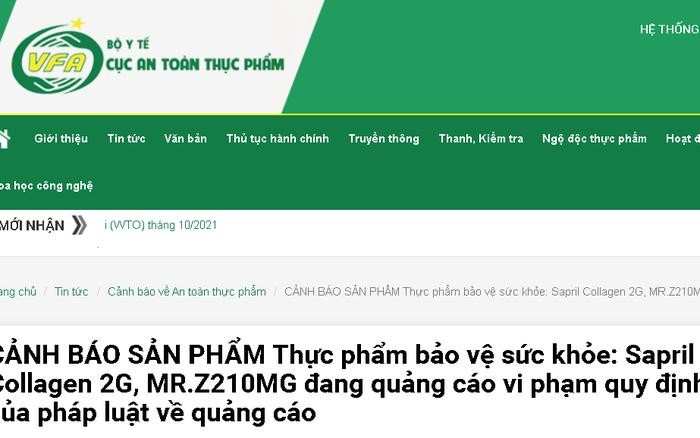 Cục An toàn thực phẩm (Bộ Y tế) phát đi cảnh báo về thực phẩm bảo vệ sức khỏe quảng cáo vi phạm quy định.