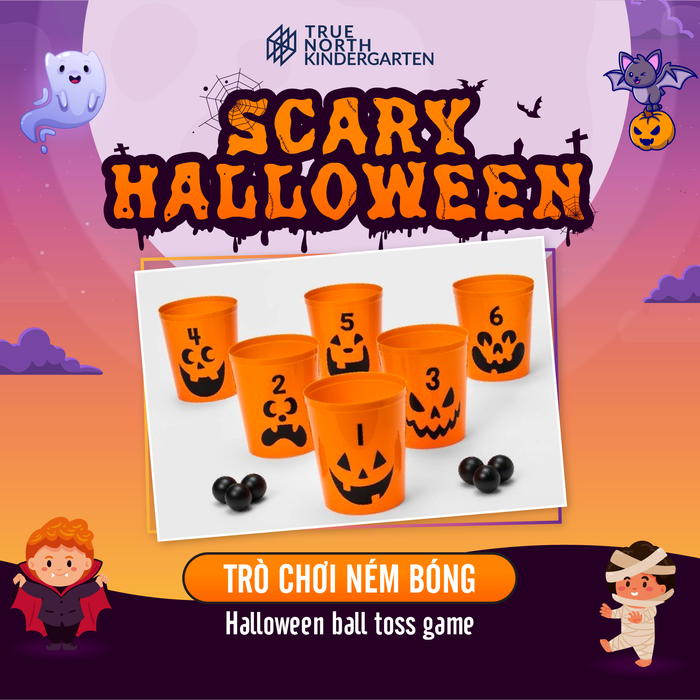 Bé thử tài khéo léo của mình với những quả bóng Halloween “rùng rợn”