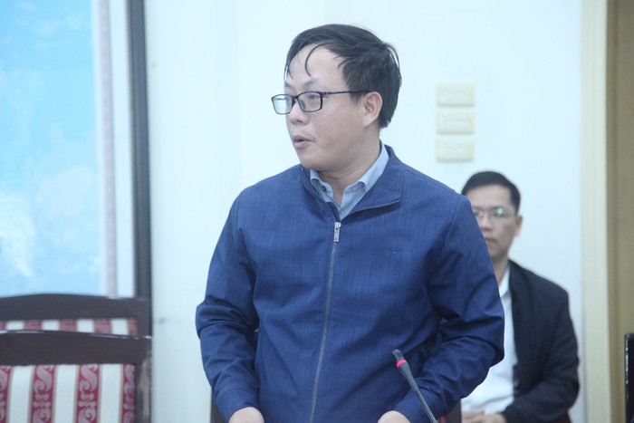 Ông Ngô Xuân Hiếu - đại diện Sở Tài nguyên và Môi trường tỉnh Hưng Yên phát biểu tại Hội thảo.