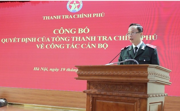 Tân Tổng biên tập Tạp chí Thanh tra Nguyễn Văn Lương phát biểu. Ảnh: thanhtra.com.vn