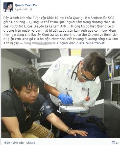 Quang Lê đang cùng bác sĩ theo dõi tình trạng của Lam Anh sau vụ tai nạn