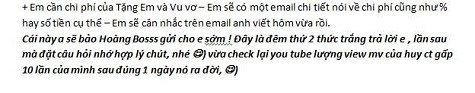 "Đây là những bằng chứng cụ thể mà trước đây tôi đã đưa trên status. Tôi và anh Hải cộng tác với 05 dự án âm nhạc và một vài công việc truyền thông liên quan. Bắt đầu hợp tác từ ngày 28/12/2011 và kết thúc ngày 5/9/2012. Trong 2 dự án đầu (họp báo và Fanclub Party), phía anh Hải đều gửi lại chi phí.Ngày 23/05/2012, tôi yêu cầu gửi lại chi phí của dự án số 4 và số 5, và đây là email anh trả lời về việc này" - Thảo chú thích.