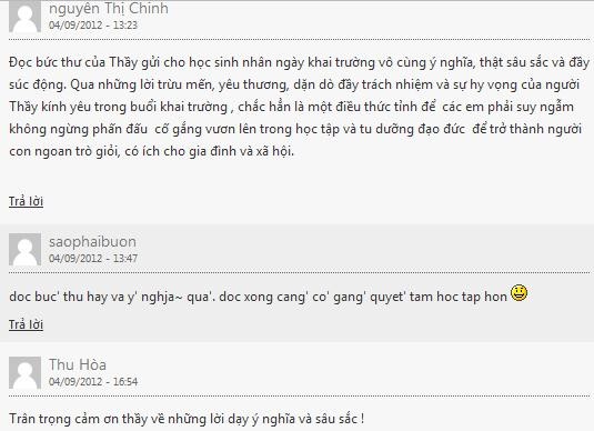 Học trò xúc động về bức thư của thầy Văn Như Cương gửi học sinh nhân ngày khai giảng