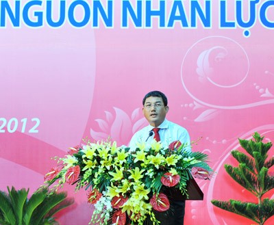 Chủ tịch HĐQT VietinBank Phạm Huy Hùng phát biểu tại buổi lễ khánh thành Khánh thành Trường Đào tạo và Phát triển Nguồn nhân lực VietinBank.