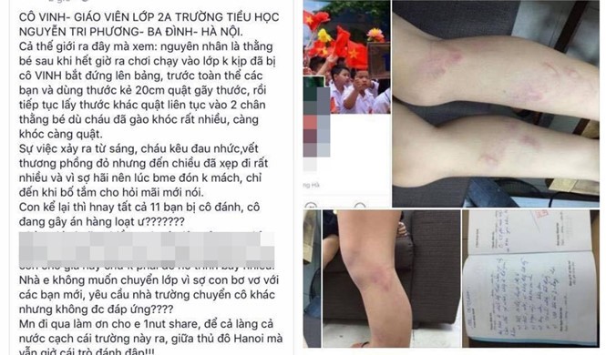 Hình ảnh bạo hành gây bức xúc dư luận (Ảnh chụp từ clip đăng tải mạng xã hội Facebook).