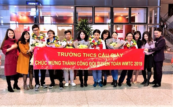 Thành công của đội tuyển Toán trong cuộc thi WMTC 2019 là một niềm vinh dự lớn đối với nhà trường. Ảnh: Trường Trung học Cơ sở Cầu Giấy.