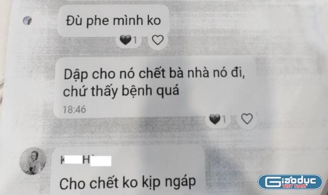 Tin nhắn của các giáo viên trong trường Trung học phổ thông Nguyễn Huệ (Lagi - Bình Thuận). Ảnh gia đình cung cấp