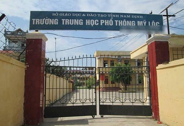 Trường Trung học phổ thông Mỹ Lộc, nơi xảy ra vụ việc. Ảnh: Trường Mỹ Lộc