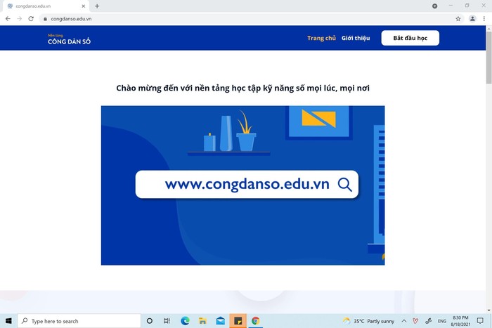 Giao diện congdanso.edu.vn. Ảnh chụp màn hình
