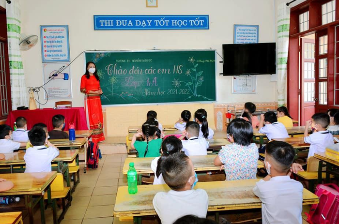 Ngày 25/5, học sinh trường Tiểu học Nguyễn Bá Ngọc (Đông Hà, Quảng Trị) đã tưu trường. Ảnh: Trường Nguyễn Bá Ngọc