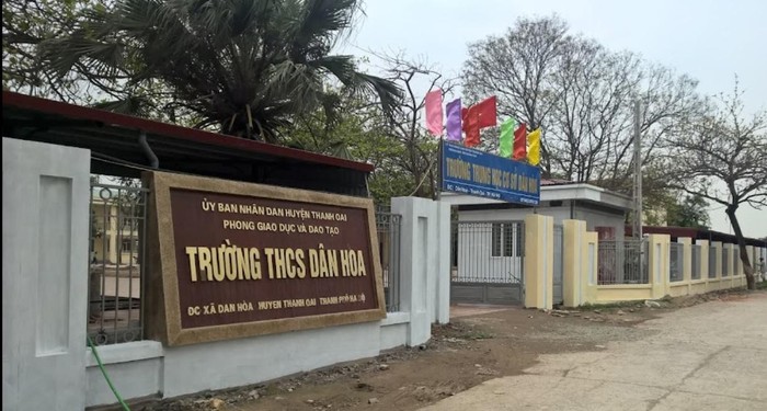 Trường Trung học cơ sở Dân Hòa (huyện Thanh Oai, Hà Nội). Ảnh: website nhà trường