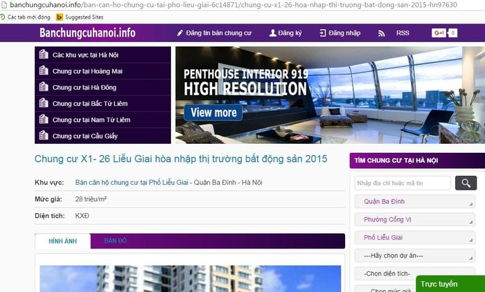 Trên mạng đang tràn lan thông tin rao bán chung cư X1-26 Liễu Giai.