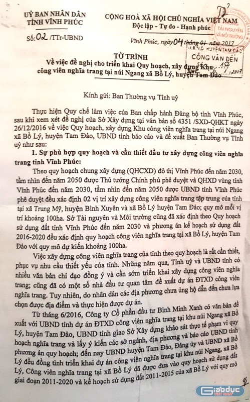 Trong Tờ trình của UBND tỉnh cũng thừa nhận dự án vấp phải sự phản đối của người dân.