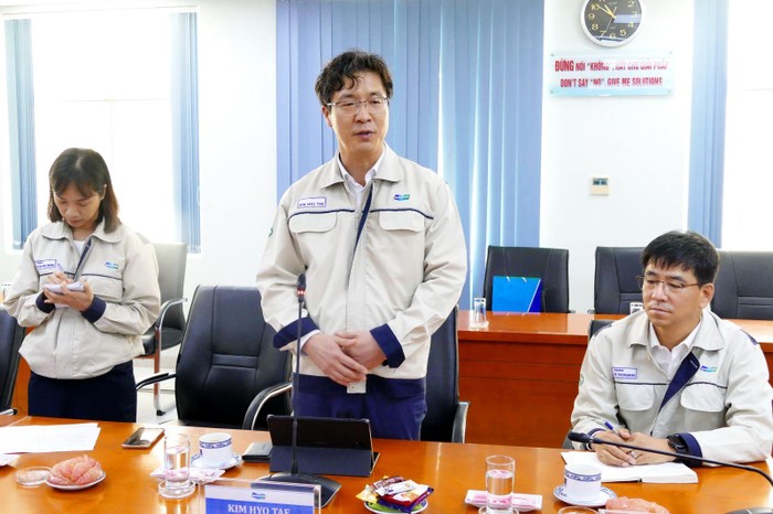 Tổng Giám đốc Doosan Vina Kim Hyo Tae phát biểu tại buổi làm việc. Ảnh: BSR