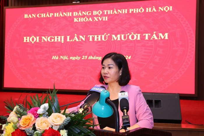 Phó Bí thư Thường trực Thành ủy Hà Nội Nguyễn Thị Tuyến. Ảnh: Báo Chính phủ