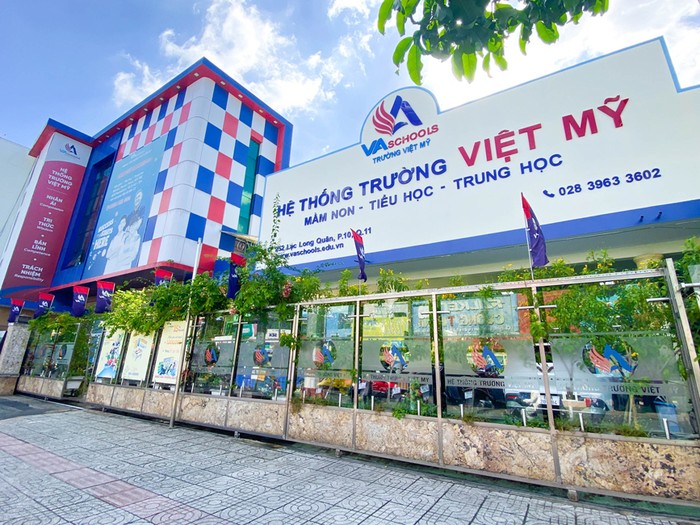 Hệ thống Trường Việt Mỹ tại 252 Lạc Long Quân, phường 10, Quận 11, Thành phố Hồ Chí Minh. Ảnh: website nhà trường