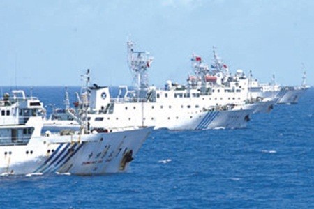 4 tàu Hải giám Trung Quốc tiến hành cái gọi là tuần tra, diễn tập trái phép trên vùng biển chủ quyền của Việt Nam tại quần đảo Trường Sa trước thềm Hội nghị Ngoại trưởng ASEAN tại Phnom Penh, Campuchia