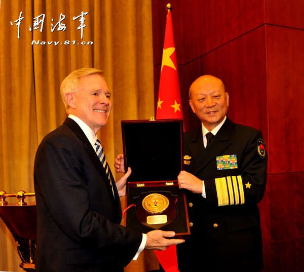 Ngô Thắng Lợi, Tư lệnh hải quân Trung Quốc tiếp ông Ray Mabus