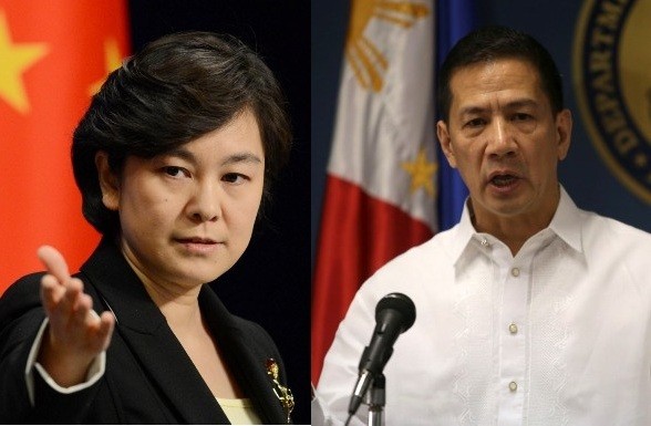 Người phát ngôn Bộ Ngoại giao Trung Quốc Hoa Xuân Oánh và người đồng cấp Philippines liên tục "khẩu chiến" về Biển Đông thời gian vừa qua.