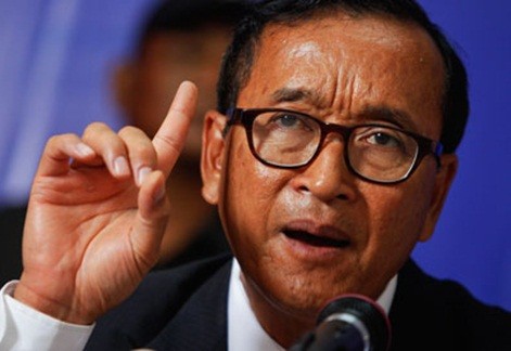 Sam Rainsy, lãnh đạo phe đối lập Campuchia CNRP.