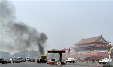 Hiện trường vụ nổ ở Thiên An Môn.