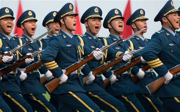 Lính không quân Trung Quốc duyệt binh, hình minh họa, nguồn: Telegraph.