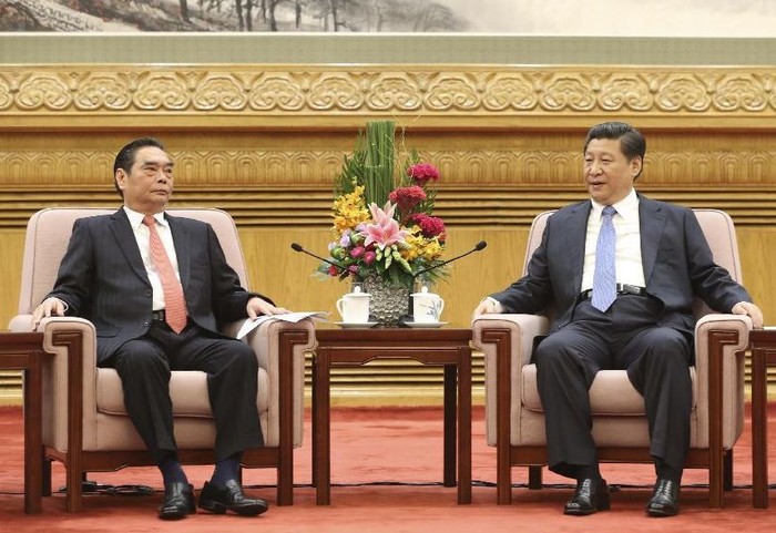 Thường trực Ban Bí thư Lê Hồng Anh hội kiến với Chủ tịch Trung Quốc Tập Cận Bình.