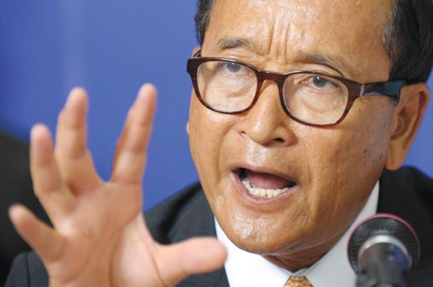 Ông Sam Rainsy, Chủ tịch đảng CNRP đối lập.