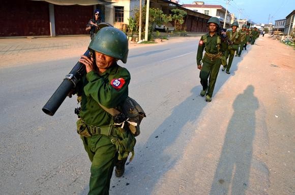 Lính Myanmar ở Kokang.