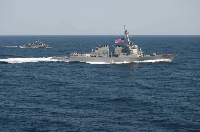 Ảnh tư liệu tàu khu trục Mỹ USS Lassen vừa tuần tra ở Xu Bi hôm Thứ Ba, ảnh: Reuters.