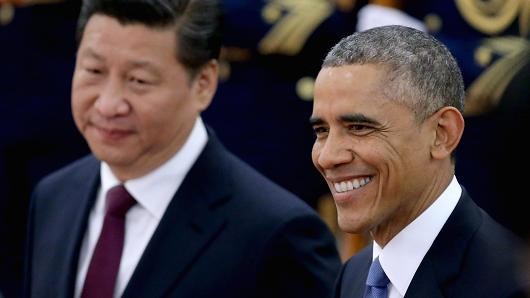 Chủ tịch Trung Quốc Tập Cận Bình và Tổng thống Mỹ Barack Obama, ảnh: CNBC.