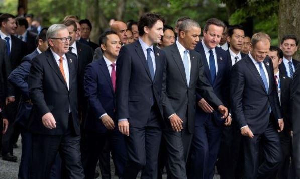 G-7 Ise Shima 2016 chỉ trích Putin vô hình chung tặng quà cho Tập Cận Bình. Ảnh: Reuters.