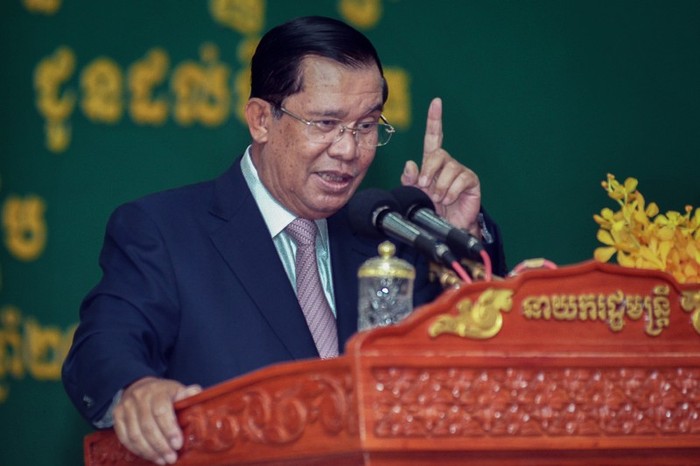 Thủ tướng Campuchia Hun Sen, ảnh: Khem Sovannara / The Cambodia Daily.
