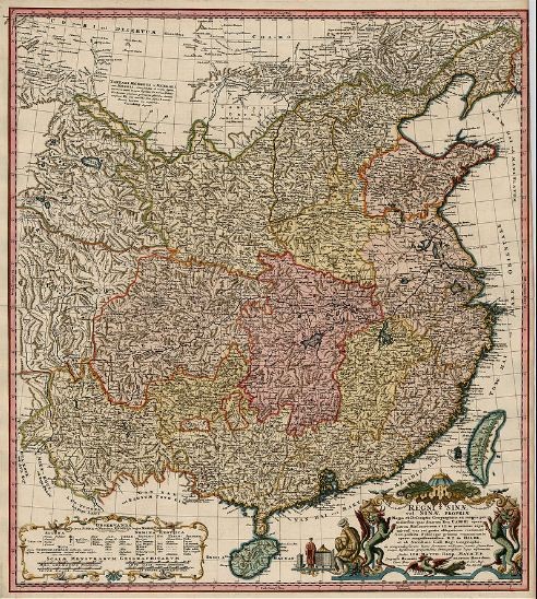 Bản đồ Trung Quốc năm 1740 là bản sao nguyên gốc của bản đồ d&apos;Anville 1735, do Thủ tướng Đức tặng Chủ tịch Trung Quốc. Nguồn: raremaps.com [1]