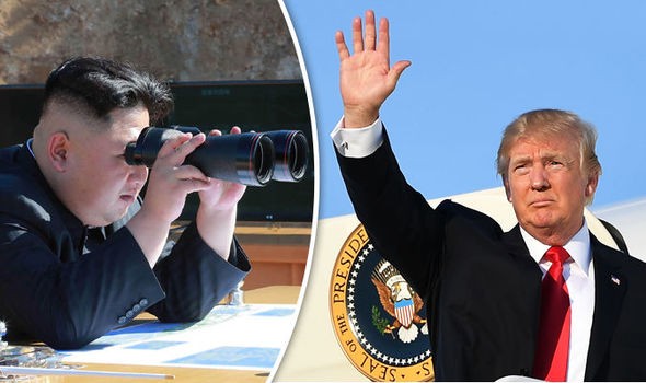 Nhà lãnh đạo Triều Tiên Kim Jong-un và Tổng thống Mỹ Donald Trump, ảnh: Daily Express.