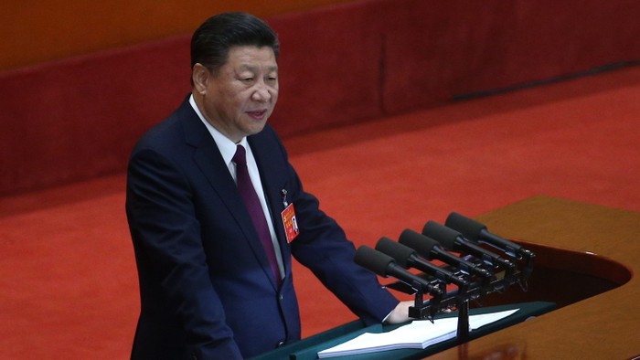 Tổng bí thư Đảng Cộng sản Trung Quốc Tập Cận Bình đọc Báo cáo Chính trị Đại hội 19, ảnh: Quartz