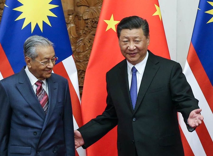 Chủ tịch Trung Quốc Tập Cận Bình tiếp Thủ tướng Malaysia Mahathir Mohamad, ảnh: China Daily.