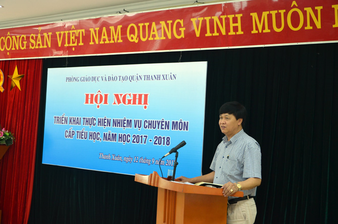 Thầy Phạm Gia Hữu, Trưởng phòng Giáo dục và Đào tạo quận Thanh Xuân, ảnh: pgdthanhxuan.edu.vn