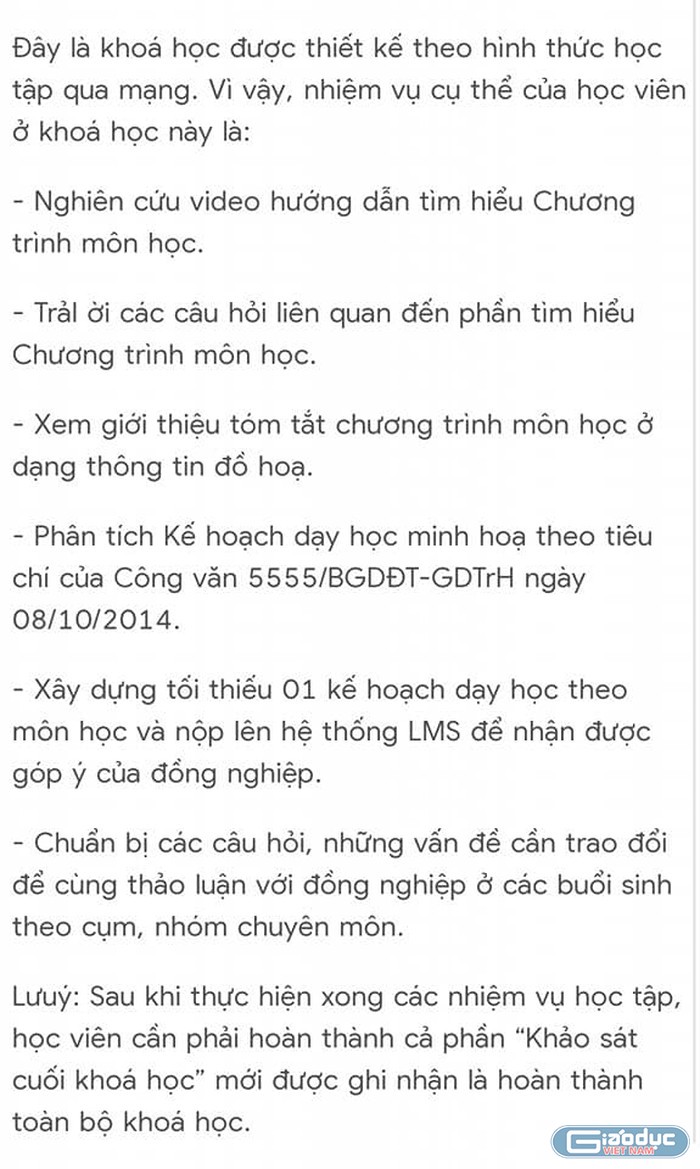 Việc tập huấn trực tuyến có rất nhiều các phần việc (Ảnh chụp từ màn hình)