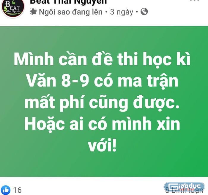 Những tin như thế này nhan nhản trên các nhóm facebook của giáo viên (Ảnh chụp từ màn hình).