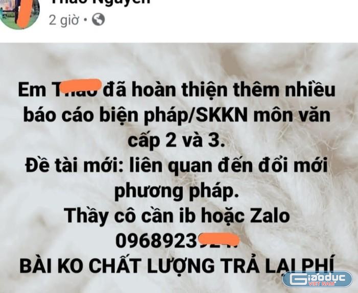 Nhiều trang facebook rao bán công khai (Ảnh chụp từ màn hình)