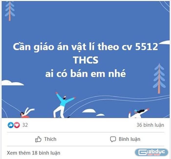 Đã hình thành “hợp tác xã” soạn giáo án để bán. (Ảnh chụp màn hình).