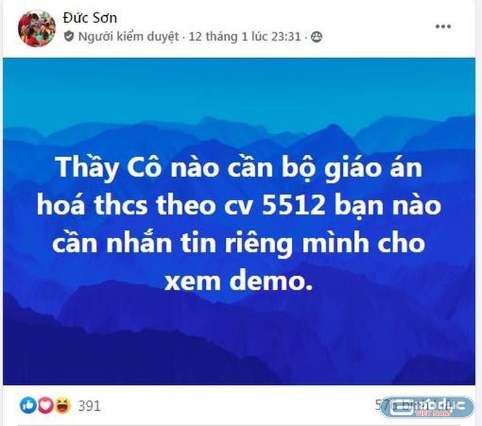 Từ trung học phổ thông đến trung học cơ sở đều có giáo án cung cấp cho các &quot;thượng đế&quot;. (Ảnh chụp màn hình).