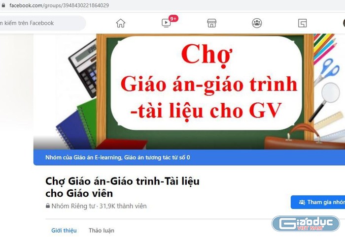 Chợ giáo án, một nhóm kín có 31.900 thành viên, hình ảnh chỉ mang tính chất minh họa.